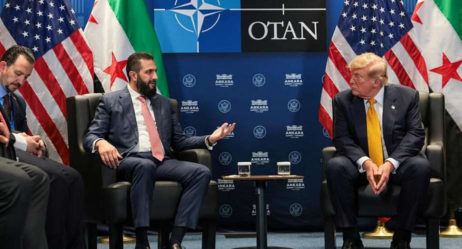 U.S. President Donald Trump holds a bilateral meeting with Syrian President Ahmed al-Sharaa alongside the NATO leaders summit in Ankara, Turkey, on July 8, 2026. -  Jonathan Ernst, Reuters