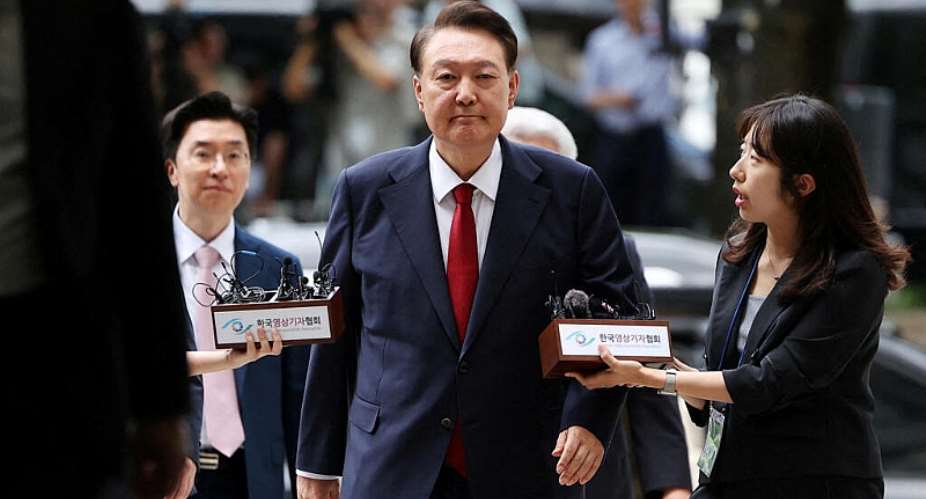 Former South Korean President Yoon Suk Yeol arrives at a court  hearing to review his arrest warrant requested by special prosecutors in Seoul, South Korea, July 9, 2025. -  Kim Hong-Ji, Reuters