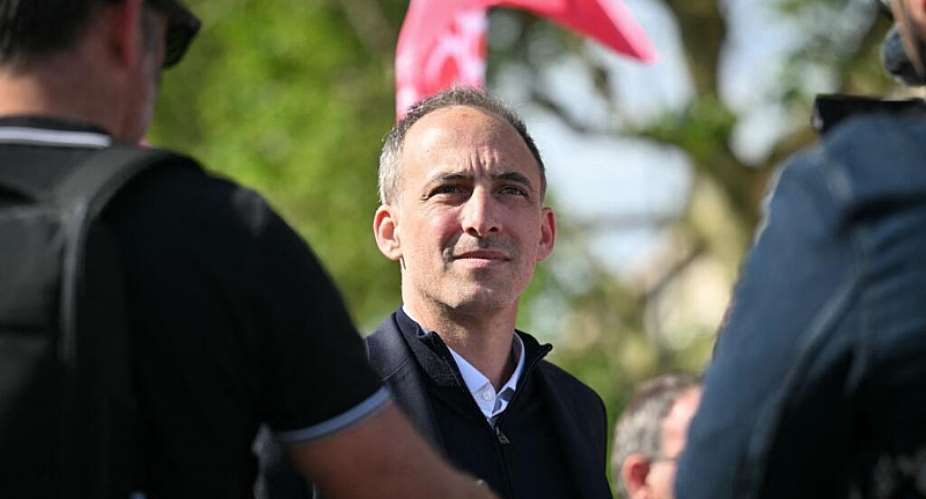 Place publiques centre-left party leader and Frances MEP Raphael Glucksmann marches as he takes part in a May Day (Labour Day) rally, marking International Workers Day, in Rouen on 1 May 2026. - AFP - LOU BENOIST
