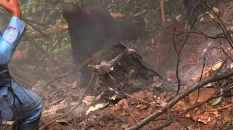 Crashed military helicopter parts missing