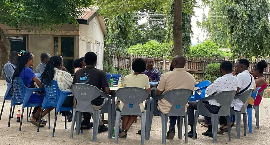Mr. Emmanuel Dogbevi at the Journalists Hangout with Journalists in Ho, in the Volta Region.