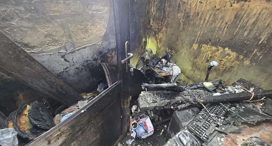 Recording studio burnt to ashes in Kasoa fire outbreak