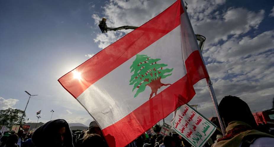 Lebanons flag at a rally. -  Mohammed Huwais, AFP