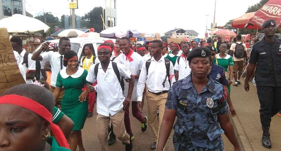 Some of the nurses during the demonstration in Kumasi on Friday