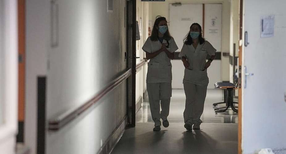 Nurses at a hospital in Paris. -  Michel Euler / AP