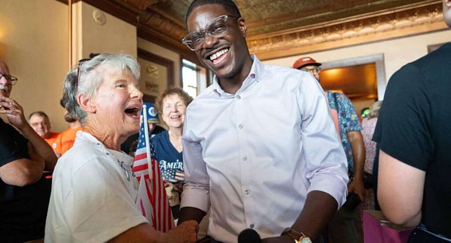 File photo of Democratic candidate David Crowley taken at a campaign stop on August 7, 2026, in Sheboygan, Wisconsin. -  Kayla Wolf, AP