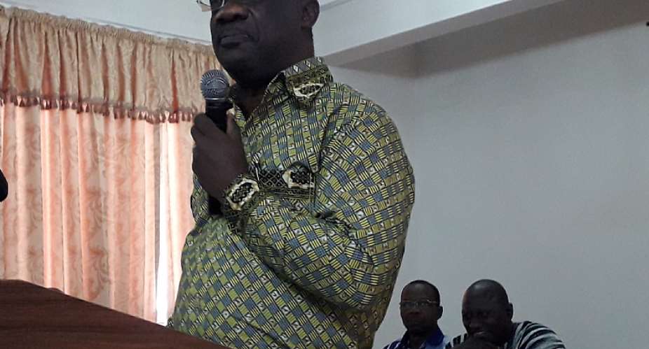 The Commissioner-General of GRA Emmanuel Kofi Nti speaking at the opening ceremony of the two-day media training in Koforidua