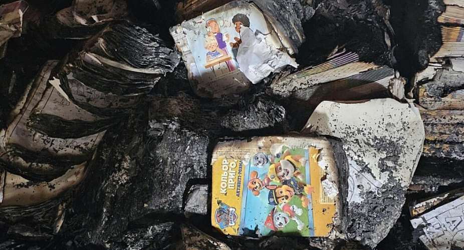 One million of the 8 million Ukrainian books destroyed in the strike on the Kharkiv distribution centre were school textbooks. -  Emmanuelle Chaze