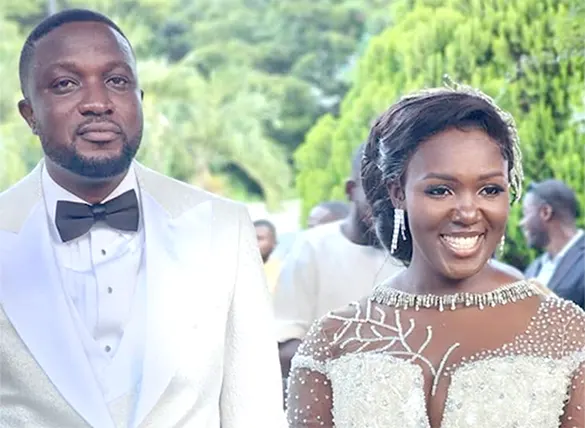 Tima Kumkum and her husband during their wedding
