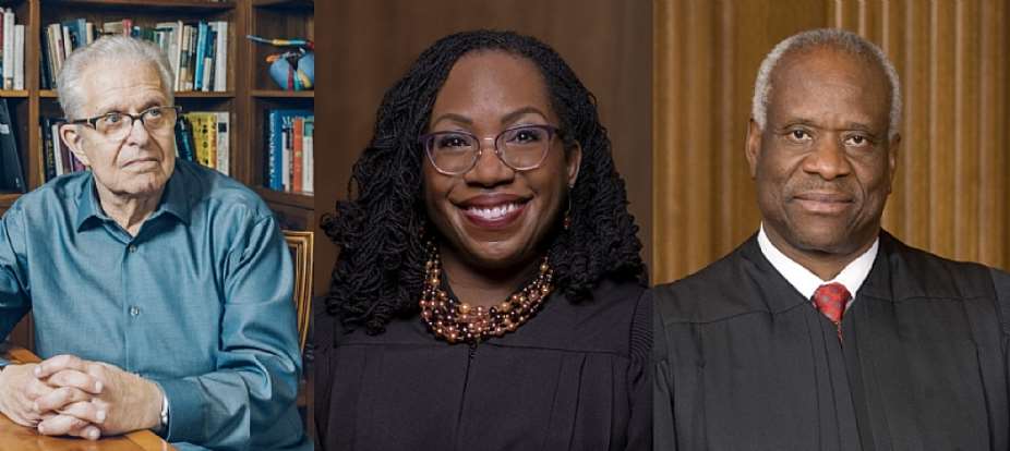 Professor Laurence Henry Tribe of Harvard University Law School, US Supreme Court Justices Ketanji Brown Jackson and Clarence Thomas