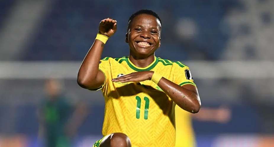 Backpage PixImage caption: Thembi Kgatlana scored two goals at the 2023 Womens World Cup and netted again in Casablanca to keep alive South Africas hopes of returning to the tournament