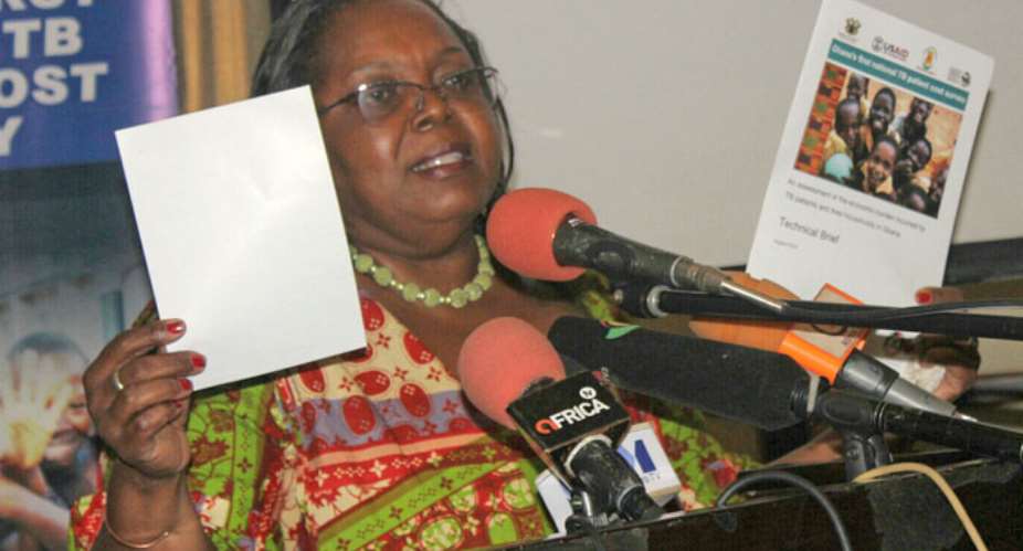 Dr. Gloria Quansah Asare with the survey report