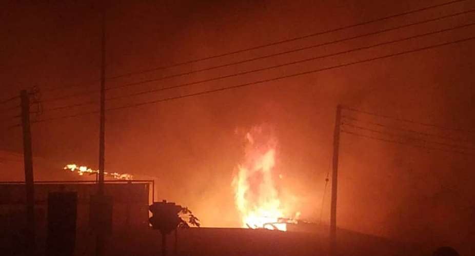 Fire Destroys Stores At Takoradi Market Circle