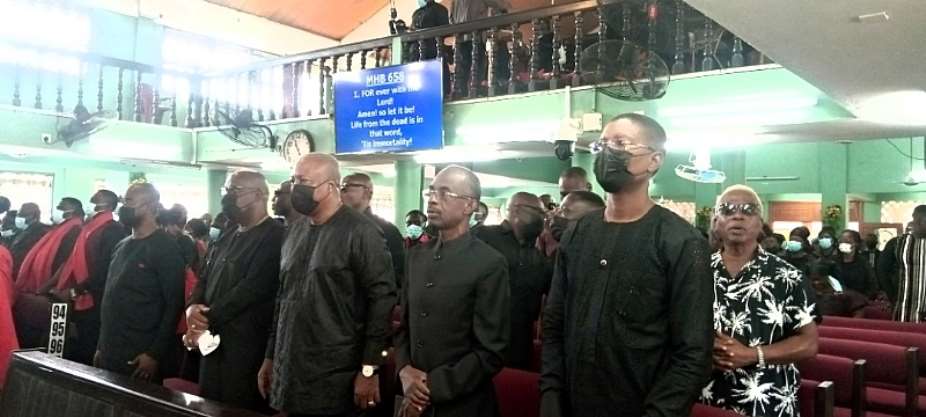 Mahama storms one-week memorial service for A. B. Crentsil