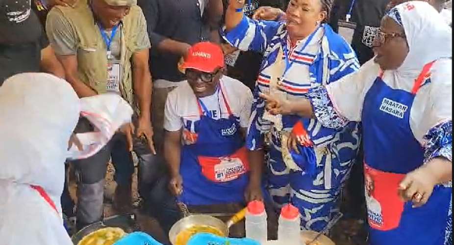 COKA joins NPP women to fry eggs at Ashanti regional election centre