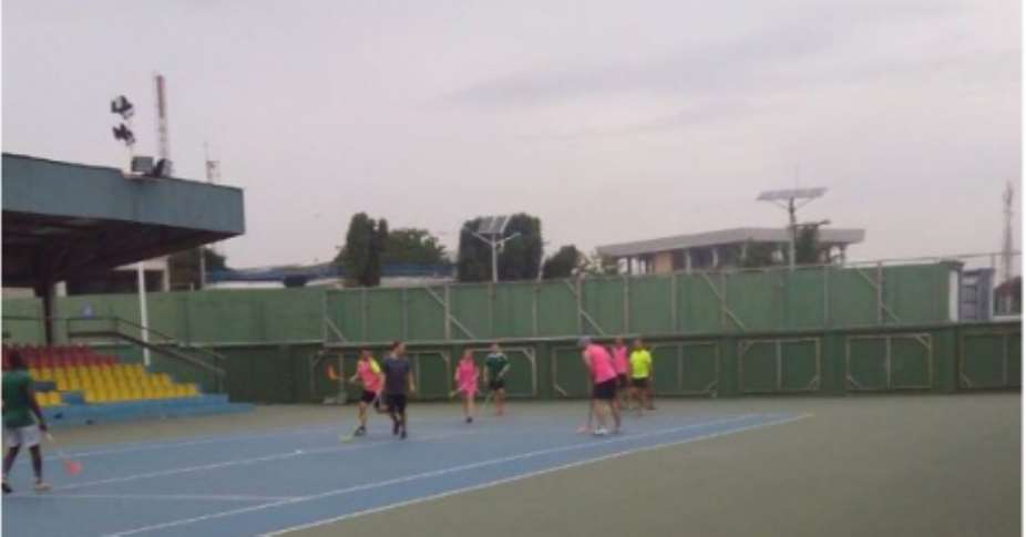 Abuse of resource: National tennis court turned into hockey pitch