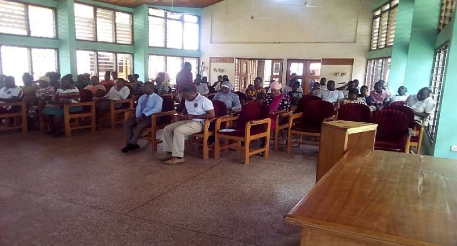 A cross-section of the workers at the conference hall of the Berekum Municipal Assembly