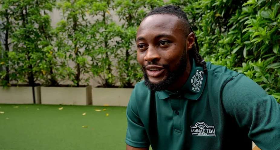 Antoine Semenyo sits down for a CNN Sports interview in Hong Kong