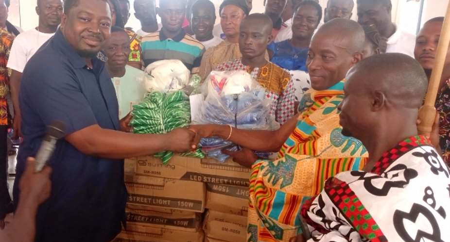 Ejisu MP rolls out major community intervention with solar lights, sanitation bins and sports kits