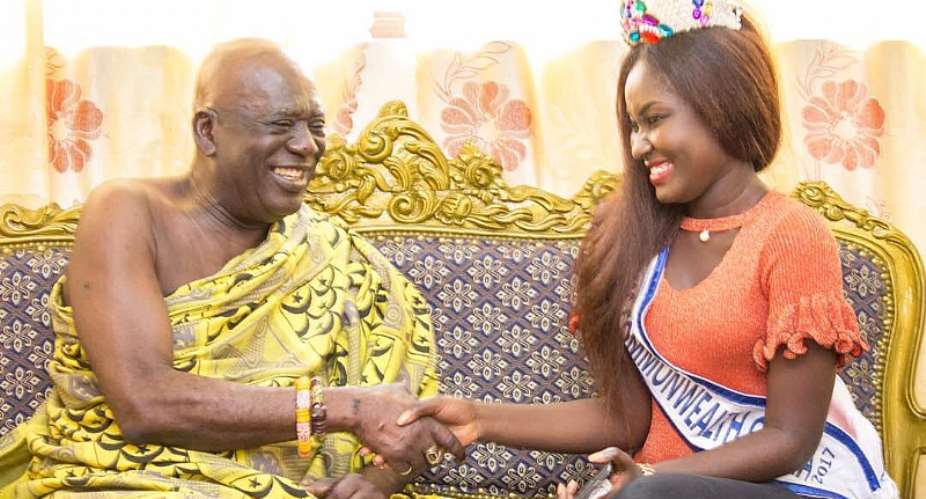 Miss Commonwealth Ghana Princess Duncan Visits Swedru And Cape Coast Chiefs Ahead Of The Fetu And Akwambo Festivals