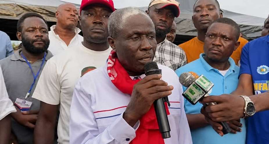 George Andah congratulates Dr. Essibu and Percy Dennis as NPP Central Region elects new leaders
