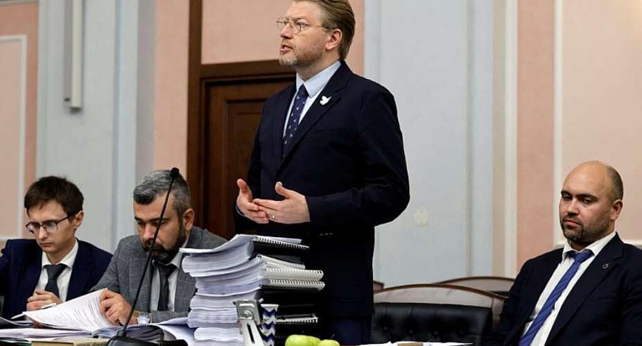 Russias liberal Yabloko party leader Nikolay Rybakov attends Russias Supreme Court session in Moscow on August 17, 2026. -  Tatyana Makeyeva, AFP