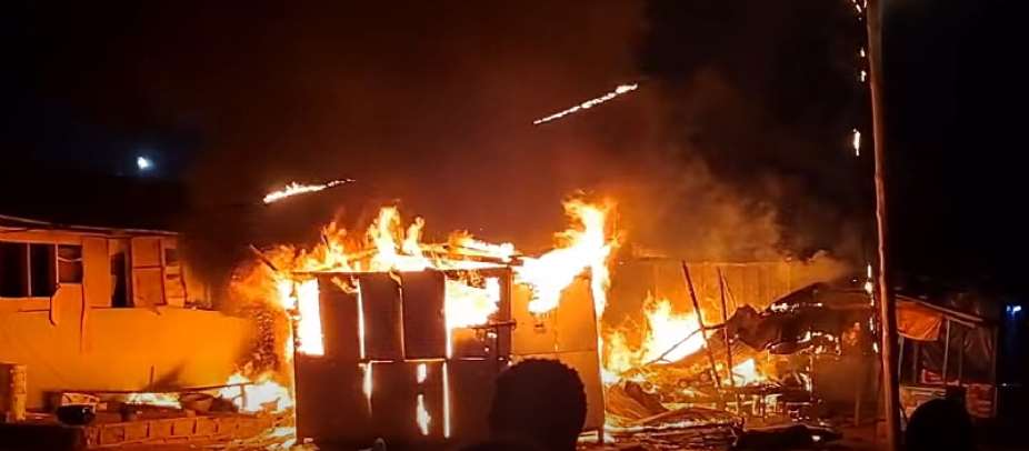 Fire destroys wooden structures at Tantra Hill