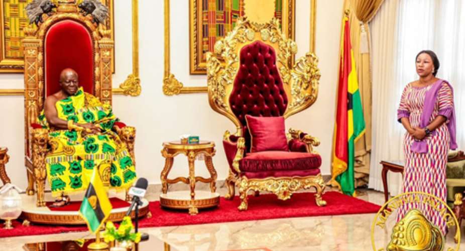 Dr. Grace Ayensu-Danquah with Asantehene Otumfuo Osei Tutu II