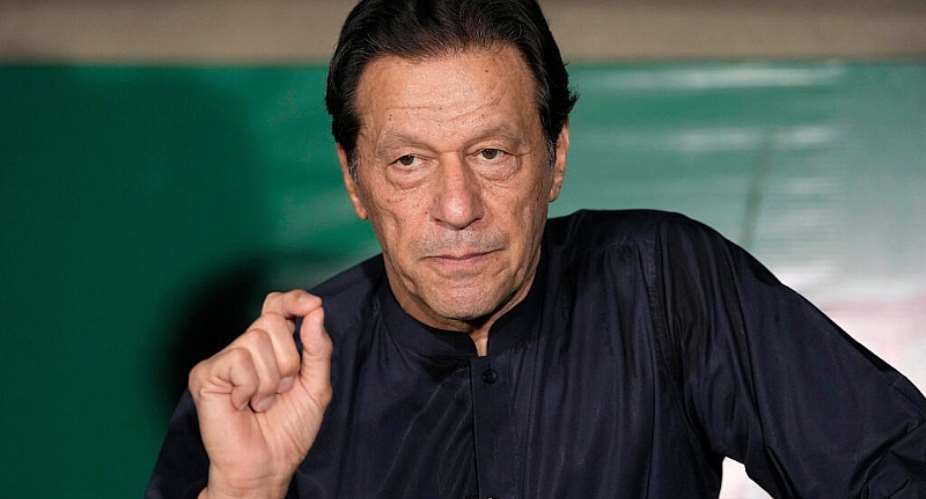 In this file photo, Pakistans former Prime Minister Imran Khan gives a press conference at his home, in Lahore, Pakistan, on May 18, 2023. -  K.M. Chaudary, AP
