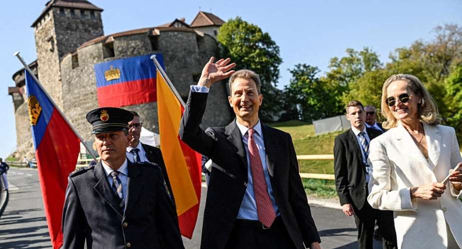 Liechtensteins Hereditary Prince Alois and Hereditary Princess Sophie arrive at the national day celebrations in Vaduz, Liechtenstein, 15 August. -  Romina Amato/Reuters