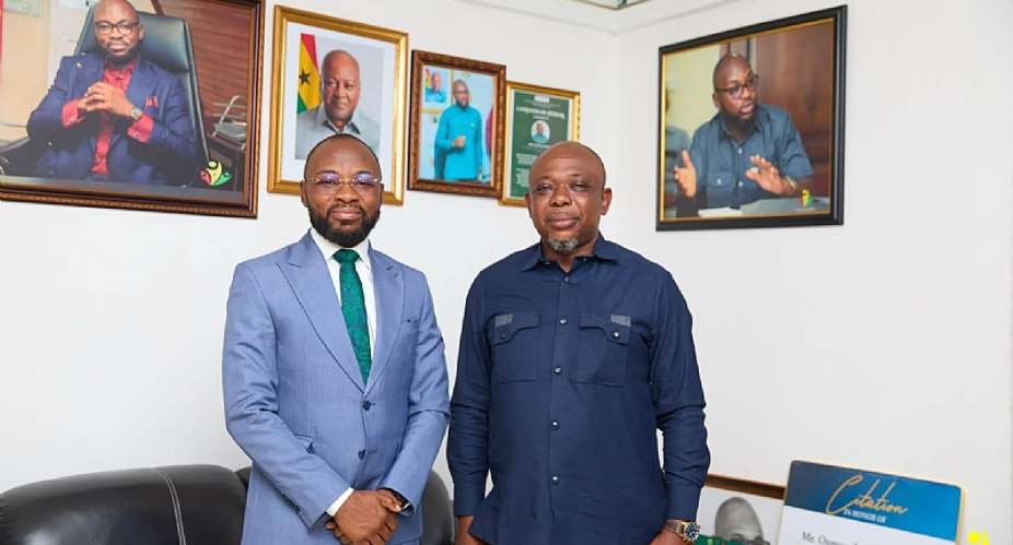 Majority Leader James Agalga visits NYA, holds talks with CEO Osman Ayariga on youth development