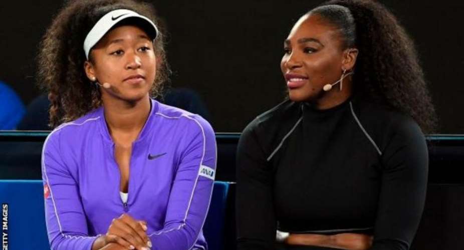 Naomi Osaka left and Serena Williams right each earned almost three times as much as the third sportswoman on the list, Ashleigh Barty