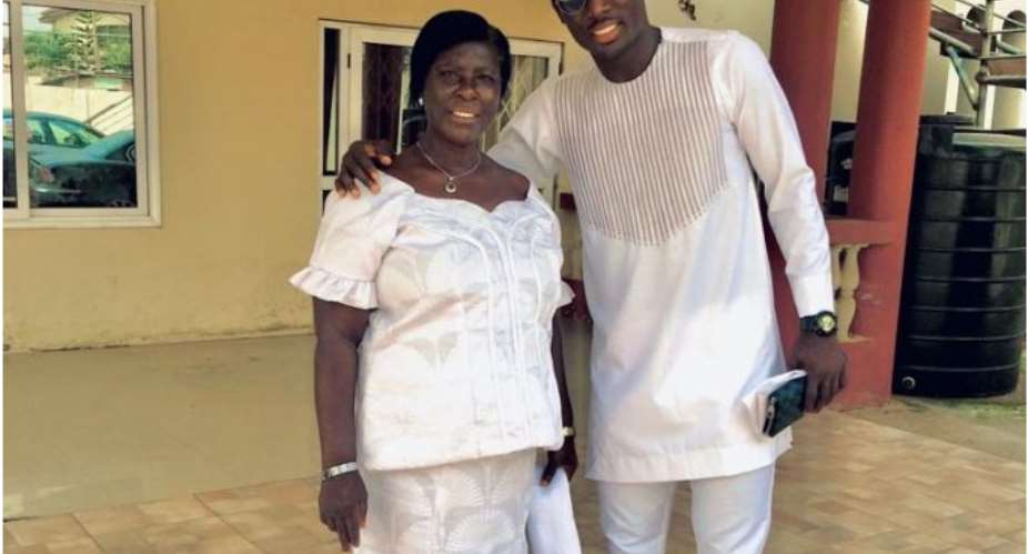 Richard Ofori with his late mother