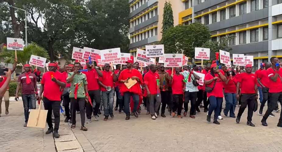 Mineworkers protest, demand release of locked-up funds for over 19,000 miners