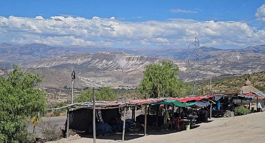 Dust rises, floating from the hills after an earthquake in Pacaycasa, Ayacucho, Peru on August 20, 2026. -  Yerson Coronado, Reuters