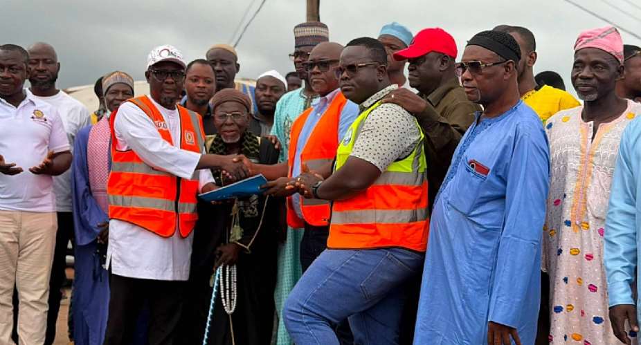 MCE cuts sod for construction of storm drains in Ejura Sekyedumase