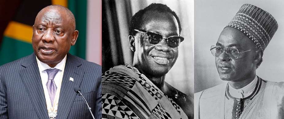 President Cyril Ramaphosa; late Prime Minister Kofi Abrefa Busia; late President Shehu Shagari