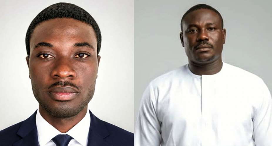 Hon. Elvis Antwi Assembly Member Kroboline Electoral Area, Obogu Asante Akim South Municipal Assembly Ashanti Region (left) and Hon Joseph Kofi Gakpo, Assembly Member, Leklebi Agbesia Fiafe Electoral Area, Afadzato South DistrictVolta Region. (right)