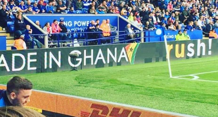 'Made in Ghana' product displayed during EPL matches