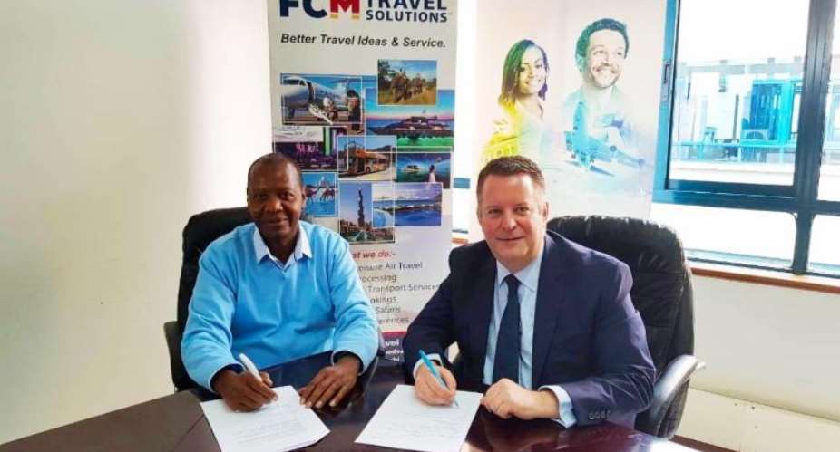 Mohammed Wanyoike Owner , CEO at FCM Travel Solutions Kenya and Guido Verweij, Regional Managing Director, Africa, at Travelport