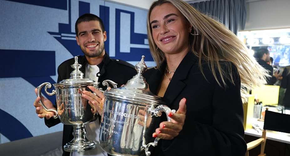 Getty ImagesImage caption: Carlos Alcaraz and Aryna Sabalenka won the US Open singles titles in 2025