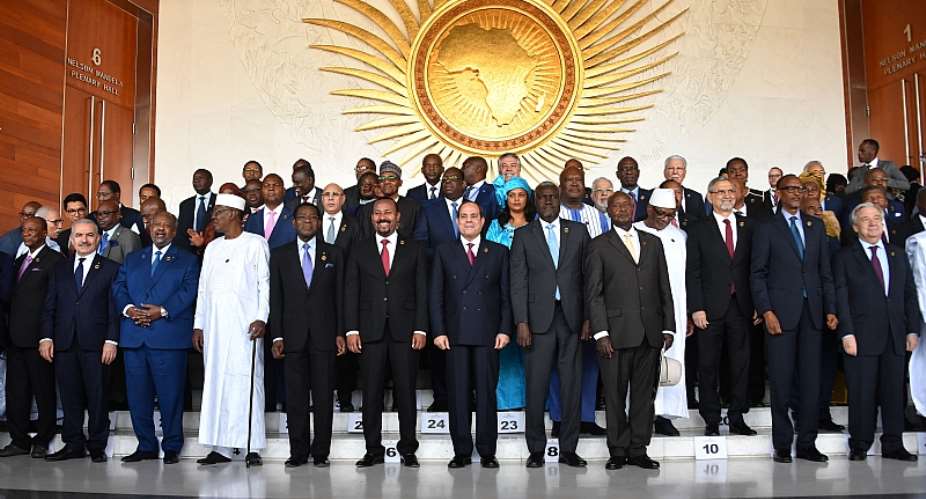 African leaders at the 33rd African Union Heads of State Summit at the headquarters in Addis Ababa, Ethiopia in February 2020. - Source: