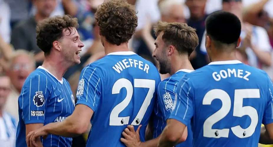 Getty ImagesImage caption: Maxim De Cuyper scored his first Premier League goal at Amex Stadium