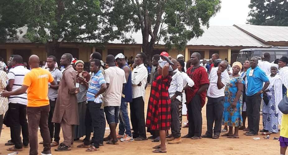 Amasaman: NDC Delegates Vote In Rain