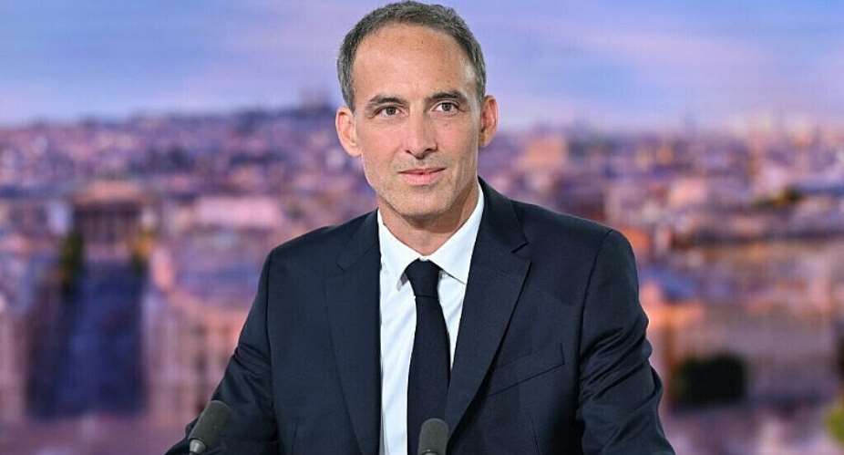 French MEP and leader of the centre-left Place Publique party prior to an interview to announce his candidacy for the 2027 French presidential election on the evening news broadcast of French TV channel TF1 23 august 2026. -  Julie Sebadelha/AFP