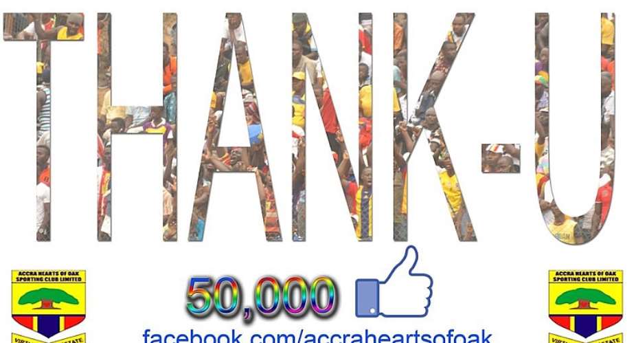 Hearts of Oak become first Ghanaian club to reach 50,000 Likes on Facebook