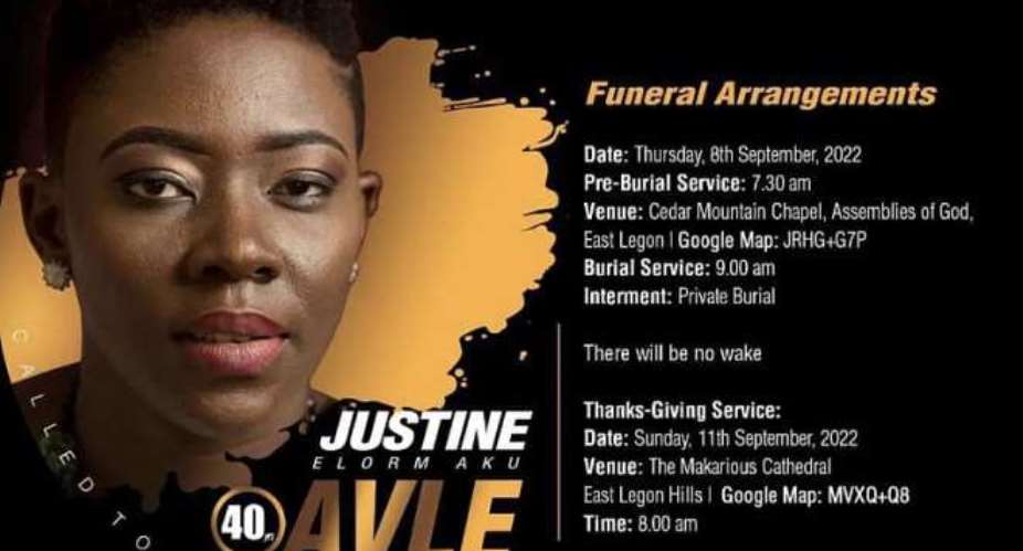 Bernard Avle's late wife to be laid to rest on September 8