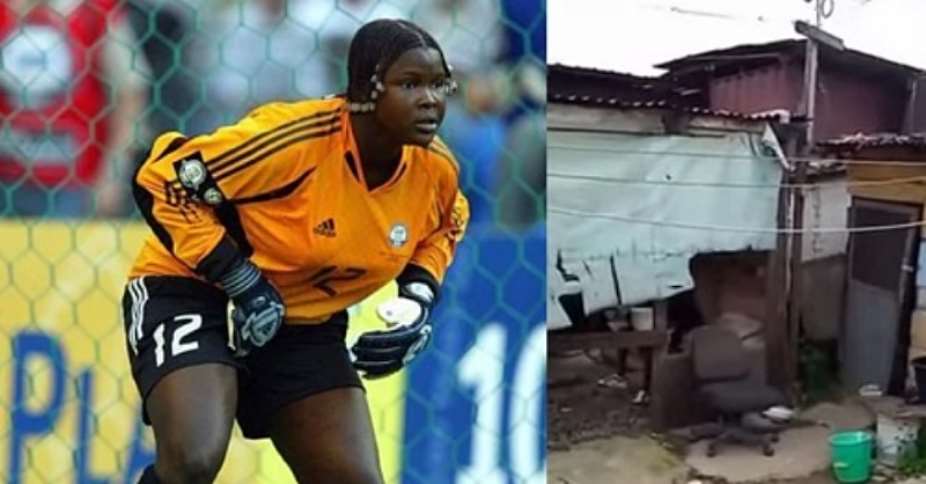 Former Black Queens goalkeeper Memunatu Sulemana now lives in wooden kiosk in Accra (VIDEO)