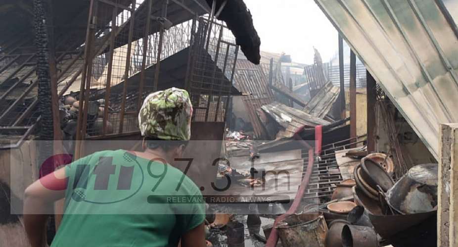 Fire guts Kasoa New Market