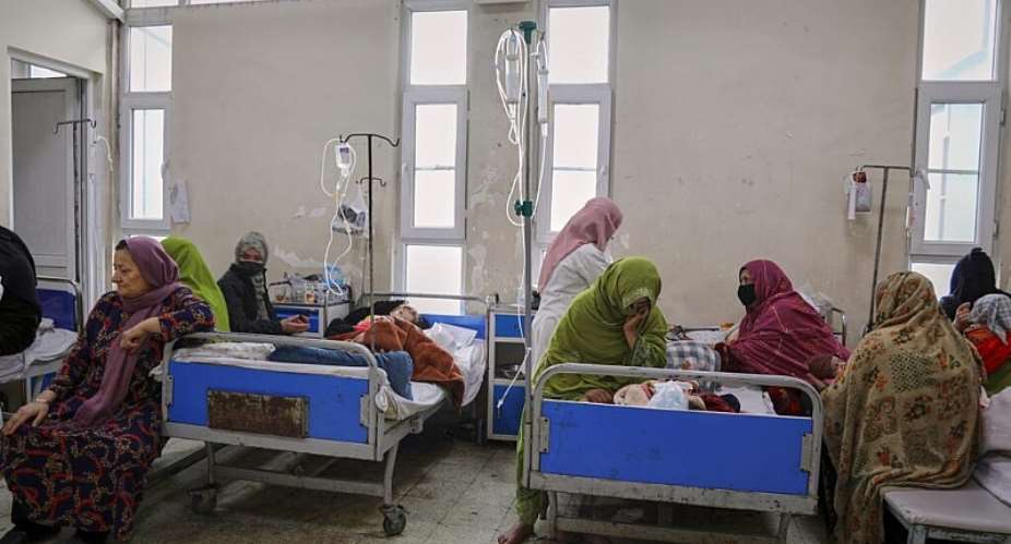File - Afghan women care for their children in the malnutrition ward at Indira Gandhi Childrens Hospital in Kabul on February 15, 2026. -  Siddiqullah Alizai, AP